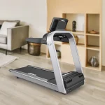 A close-up of the Treadmill L8 Achieve Landice spacious 22" x 63" running surface and cushioning