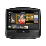 A detailed shot of the Comfort Arc upright seat on the Bike U50 Recumbent Matrix 16 inch XIR, emphasizing its ergonomic design