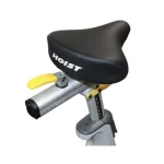 A detailed shot of the Lemond Series UT Upright Trainer Hoist adjustable seat and multi-position handlebars, highlighting custom fit options