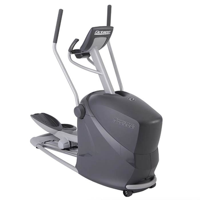 A person exercising on the Elliptical Q35x Home Octane, demonstrating its standing motion and engaging with the console