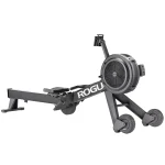 A person performing a full-body rowing workout on the Rower Echo Rogue, showcasing its aggressive, modern design