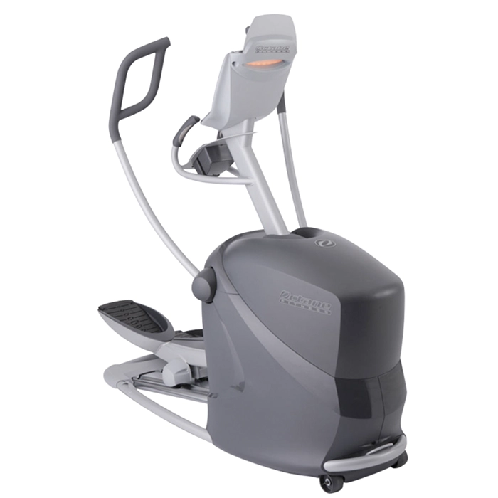 A person working out on the Elliptical Q37xi Home Octane, demonstrating its natural movement and multi-grip handlebars fitness