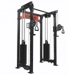 A view of a dual-sided Functional Trainer INDY Rogue Blue setup, demonstrating independent training capabilities