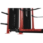 A view of a dual-sided Functional Trainer INDY Rogue Red setup, demonstrating independent training capabilities