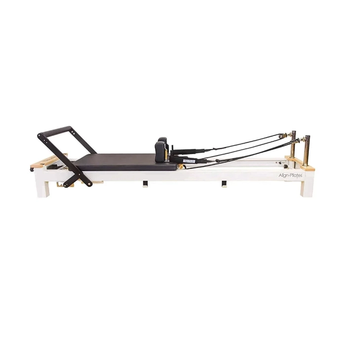 Align Pilates C8 S Pro Reformer 17 Legs Machine in standard low profile studio setup Align Pilates C8 S Pro Reformer 17 Legs Machine in standard low profile studio setup