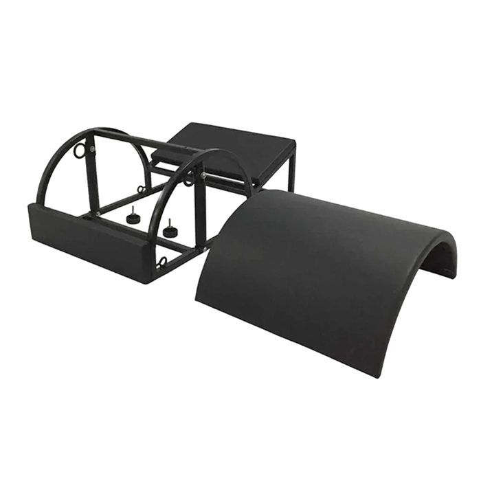 Align Pilates Modular Step Barrel and Arc spine corrector on a studio floor Align Pilates Modular Step Barrel and Arc spine corrector on a studio floor