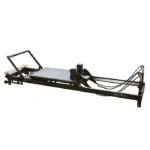 Align Pilates R8 Pro Reformer featuring retro geometry and black steel frame
