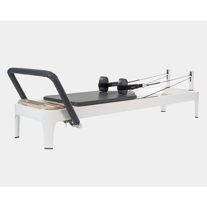Allegro 2 Pilates Reformer with white aluminum frame and Infinity Footbar Allegro 2 Pilates Reformer with white aluminum frame and Infinity Footbar