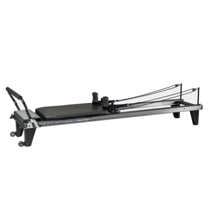 Allegro Stretch Pilates Reformer with extended frame and wide black carriage