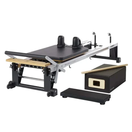 At Home V2 Max Pilates Reformer with reformer box and maple pole
