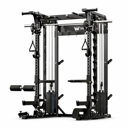 B52 Pro Smith Machine Functional Trainer with dual 170 lb weight stacks and aluminum pulleys