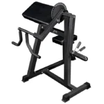 Bicep Tricep Curl Machine Black with adjustable sundial and preacher pad