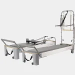 Bravo Reformer with Tower and DURO Springs in Dove grey upholstery