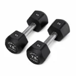 Centr x HYROX Commercial Dumbbells Pair of Centr x HYROX 7.5kg commercial urethane dumbbells on a gym floor