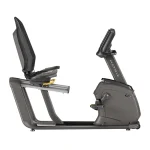 Close-up of the 8.5" XR LCD console on the Bike R50 Recumbent Matrix 8.5 inch XR, displaying workout data