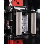 Close-up of the Functional Trainer FML-6 Red patent-pending pulley system, highlighting the single weight source and the 2:1/1:1 ratio capabilities