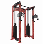 Close-up of the adjustable-height pulley system on the Functional Trainer INDY Rogue Black, highlighting its smooth movement and construction