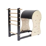 Fitkon Pilates Ladder Barrel with premium wood frame and black cushioned barrel