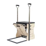 Fitkon Pilates Wunda Chair featuring premium wood frame and black padded seat
