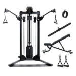 Front view of the Centr 1 Fully Loaded Bundle featuring the functional trainer and FID3 bench