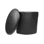 Front view of the Ice Barrel 300 Insulated Cold Plunge barrel in a modern backyard setting