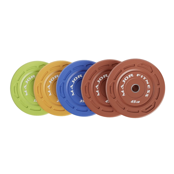 Full 320LB Color Grip Bumper Plate Set stacked by color and weight