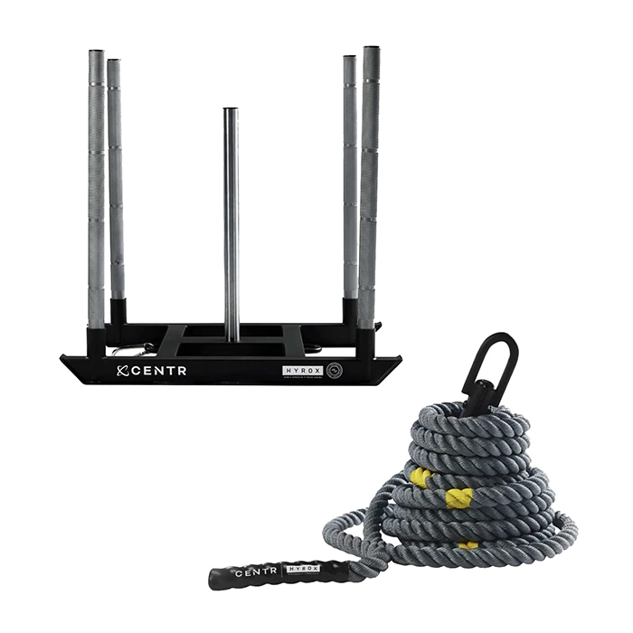 Full overview of the HYROX Power Bundle featuring the competition power sled and power rope Full overview of the HYROX Power Bundle featuring the competition power sled and power rope