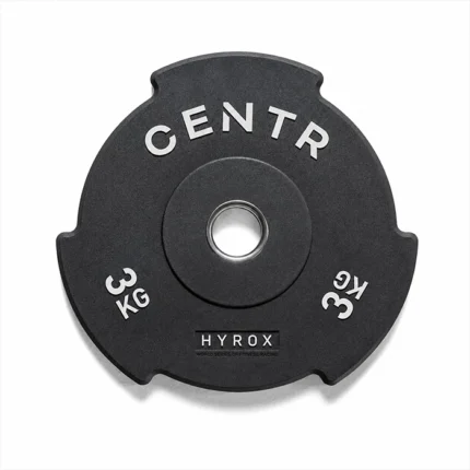 HYROX Official Competition Edge Bumper Plate with weight markings visible on the edge Official HYROX 3kg Edge Bumper Plate