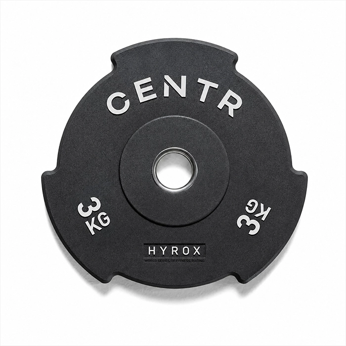 HYROX Official Competition Edge Bumper Plate with weight markings visible on the edge Official HYROX 3kg Edge Bumper Plate HYROX Official Competition Edge Bumper Plate with weight markings visible on the edge Official HYROX 3kg Edge Bumper Plate
