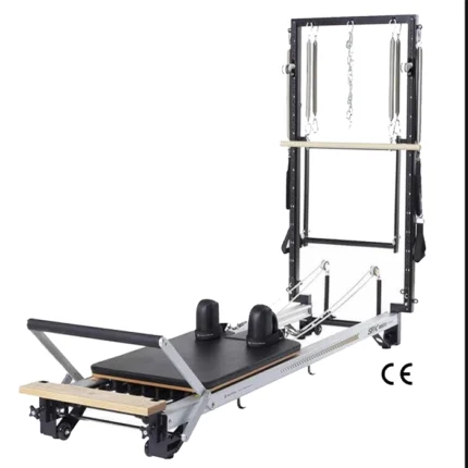 Merrithew SPX Max Plus Reformer Machine with vertical frame in a professional studio