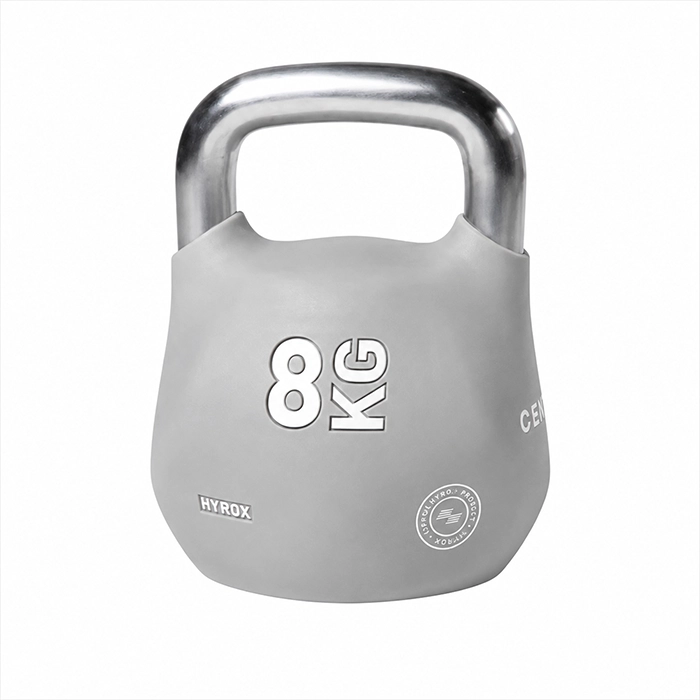 Official HYROX 8kg Octo Kettlebell showcasing the eight-sided shell Official HYROX 8kg Octo Kettlebell showcasing the eight-sided shell