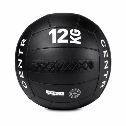 Official HYROX Competition Wall Ball 12 Kg with non-slip vinyl texture and visible weight markings