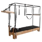 Private Pilates Premium Cadillac Reformer Machine with solid beechwood base and stainless steel tower