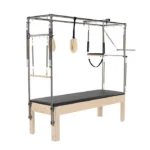 Professional Pilates Trapeze Table Cadillac with stainless steel canopy and maple base