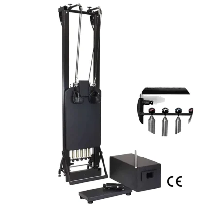 SPX Max Reformer Onyx Bundle Vertical HPGB in sleek black with vertical stand
