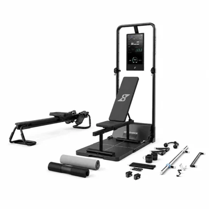 Speediance Gym Monster 2 Family Plus smart home gym unfolded with 21.5-inch HD touchscreen