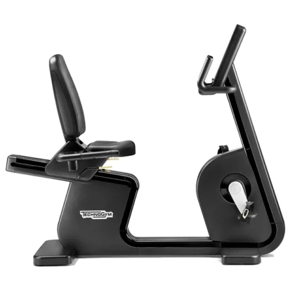 Technogym Artis Recline Black featuring the open walk-through and ergonomic seat