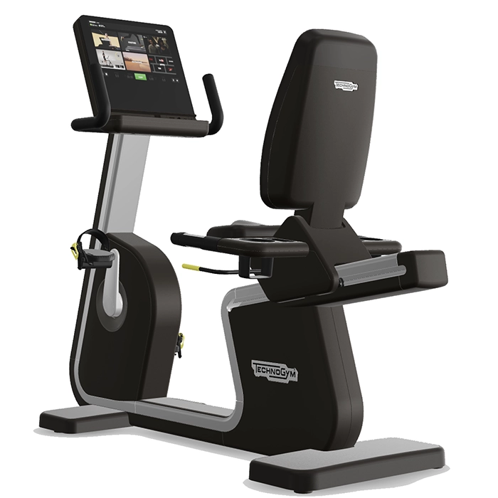Technogym Artis Recline Grey featuring the open walk-through and ergonomic seat