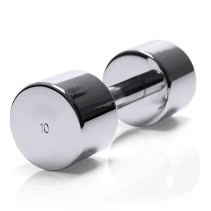 Technogym Chrome Dumbbell 6kg featuring a high-shine polished finish