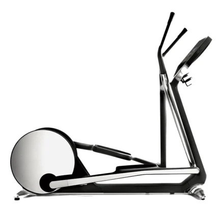 Technogym Cross Personal Elliptical with mirror-polished steel finish in a high-end home gym