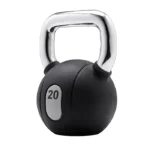 Technogym Kettlebell 6kg with polished stainless-steel handle and black rubber bell