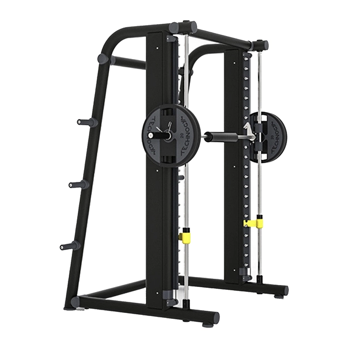 Technogym Multipower Smith Machine Rack with counterbalanced barbell and vertical rails Technogym Multipower Smith Machine Rack with counterbalanced barbell and vertical rails