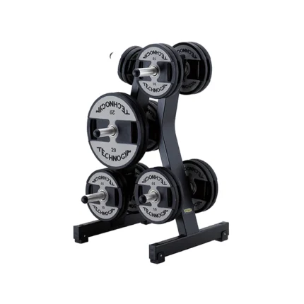 Technogym Plate Tree Storage Rack with nine stainless steel plate holders