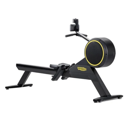 Technogym Rower Skillrow Black indoor rowing machine in a professional training environment