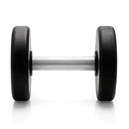 Technogym Urethane Dumbbell 26kg with a sleek black urethane finish and steel handle
