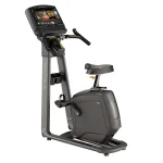 The Bike U50 Recumbent Matrix 16 inch XIR Upright Bike with its large 16-inch XIR touchscreen console, showcasing its step-through design