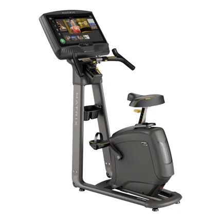 The Bike U50 Recumbent Matrix 22 inch XUR with its large 22-inch XUR touchscreen console, showcasing its step-through design