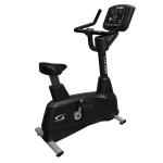 The Bike V Series Upright Cybex, showcasing its sleek design and console