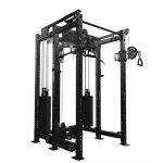 The Functional Trainer FML-6 Twin Black, showcasing its full power rack, dual cable towers, and compact design