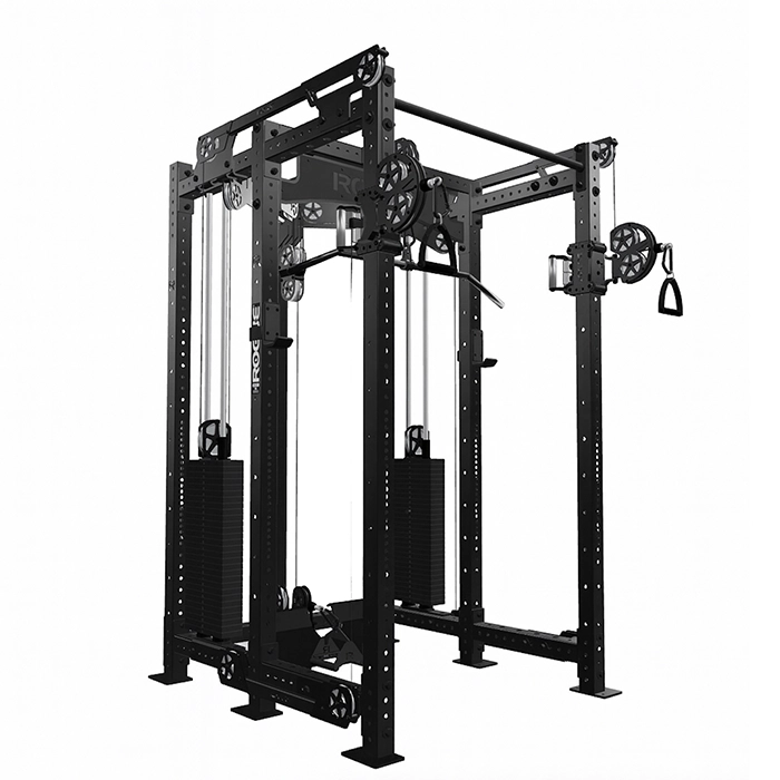 The Functional Trainer FML-6 Twin Black, showcasing its full power rack, dual cable towers, and compact design The Functional Trainer FML-6 Twin Black, showcasing its full power rack, dual cable towers, and compact design